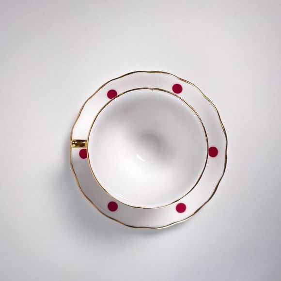 Vintage Red Polka Dot Royal Vale Teacup - Picture 5 of 8